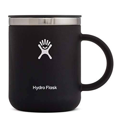 Hydro Flask 12 oz Travel Coffee Flask | Stainless Steel & Vacuum Insulated | Press-In Lid | Black
