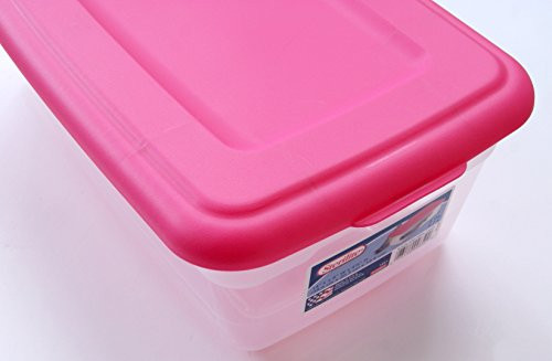 ONE Sterilite 6 Quart Storage Bin Shoe Box - Clear and Pink