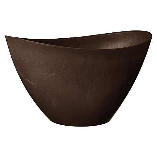 Arcadia Garden Products PSW YB41C Swoop Pot, 16 by 12 by 9-Inch, Chocolate