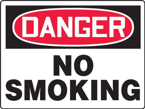 Accuform MSMK105VP Plastic Safety BIGSign, Legend"Danger NO Smoking", 18" Length x 24" Width x 0.055" Thickness, Red/Black on White