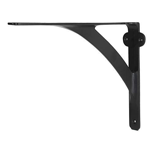 Shelf Brackets 9 7/8 x 7 3/8 Inches Heavy Duty Iron L Brackets with Black Powder Coat Finish for Shelves Corner Bracket for Wall Shelves DIY Kitchen S