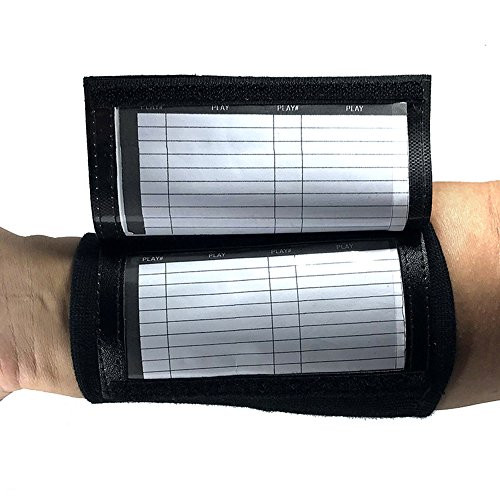 Careworx Wrist Coach- Playbook Wristband (Youth) with Triple Windows-Great for Tackle,Touch,and Flag Football (Black) Careworx Wrist Coach- Playbook Wristband (Youth) with Triple Windows-Great for Tackle,Touch,and Flag Football (Black)