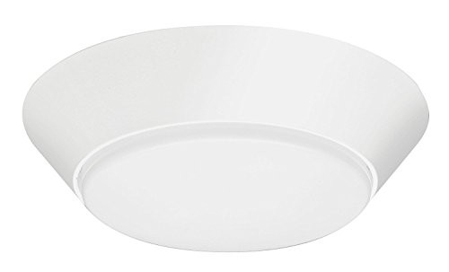 Lithonia Lighting Contractor Select 7 inch Round LED Flush Mount Thin Ceiling Light White 3000K Dimmable Wet Listed (FMML 7 830 WL)