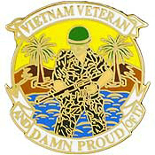 EagleEmblems P15121 Pin-Viet,Veteran,Proud (1'')