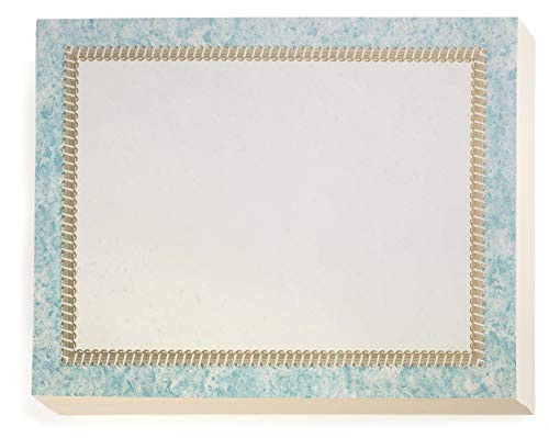 PaperDirect Cincture Standard Blue Certificate Paper, Gold Border, 8.5 x 11, 100 Count