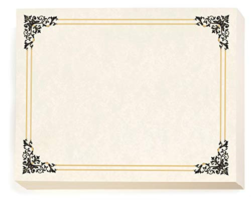 PaperDirect Black and Gold Accents on Renaissance Standard Certificates, 8 x 11, 100 Count