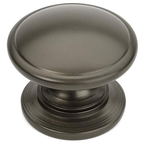 10 Pack - Cosmas 4702GPH Graphite Cabinet Hardware Round Knob - 1-1/4" Diameter - Wide Base