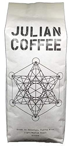 Puerto Rican Coffee, Whole Bean, Organic, Single Origin, Gourmet Medium Roast, Specialty Grade Julian Coffee, 10 oz