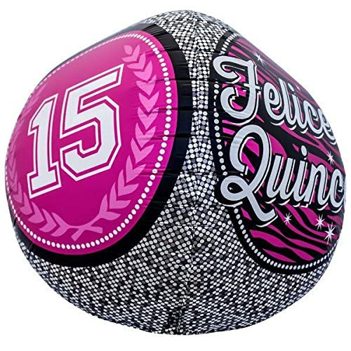 Northstar 17" Sphere-Felices Quinces Foil Balloon, Multicolor