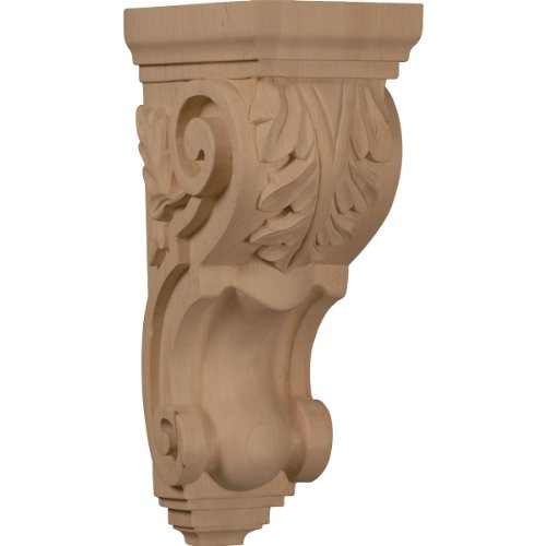 Ekena Millwork CORW05X07X14TAWA 5-Inch W x 7-Inch D x 14-Inch H Large Traditional Acanthus Corbel, Walnut