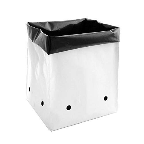 Hydro Crunch D94002114-50PC 3 Gal. B&W PE Grow Bag Set (50-Pack), Black/White