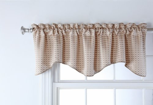 Stylemaster Home Products Renaissance Home Fashion Boxwood Lined Scalloped Valance with Cording, 52 by 17-Inch, Sand