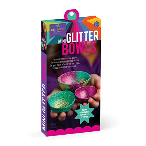 Craft-tastic  Mini Glitter Bowl Kit  Craft Kit Makes 3 Different-Sized Glitter Bowls