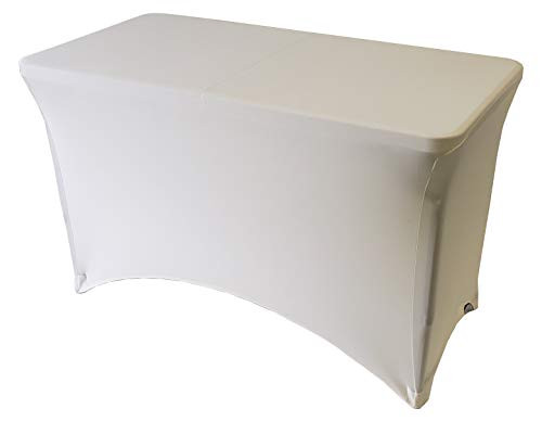 Banquet Tables Pro Ivory 4 Foot 30x48 Rectangular Fitted Stretch Spandex Tablecover