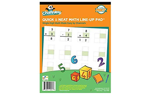 Channie's LR3778 Math Lineup Workbook for Prek-1ST Grades, 80 Pages Strong Paper, 8.5" x 11" with Hardboard Back, White