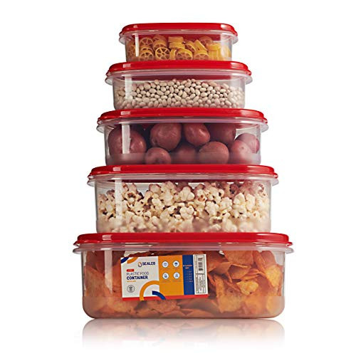 Sealco Food Storage Meal Prep Lunch Box Containers with Lids - Reusable Plastic Containers - BPA-Free, Stackable, Microwave, Dishwasher, Freezer Safe Sealco Food Storage Meal Prep Lunch Box Containers with Lids - Reusable Plastic Containers - BPA-Free, Stackable, Microwave, Dishwasher, Freezer Safe