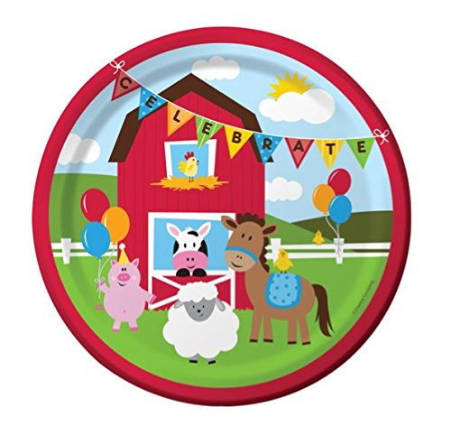 CC Creative Converting Farmhouse Fun Sturdy Style Paper Dinner Plates (16 Count), 8.75"
