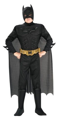 Rubie's Batman: The Dark Knight Trilogy Child's Deluxe Muscle Chest Batman Costume, Medium