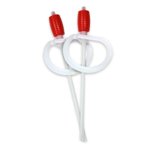 Abnaok Siphon Manual Hand-Operated Liquid Transfer Pump for Light Oils, Kerosene, or Water Based Chemicals 2 Pcs