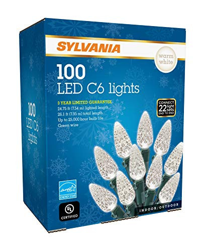 SYLVANIA LED C6 Christmas Lights, Warm White