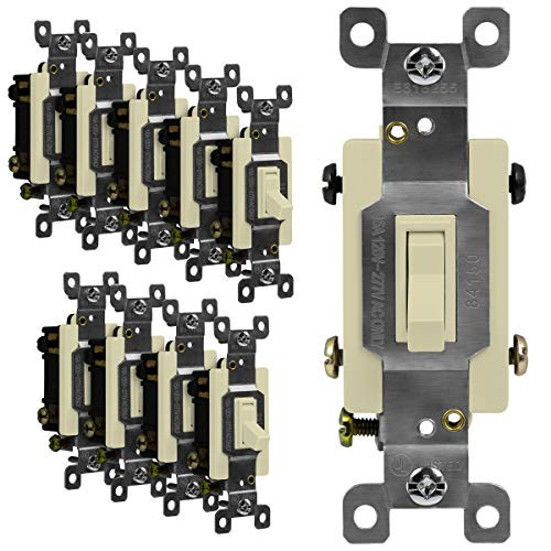 ENERLITES 4-Way Toggle Light Switch, Three or Four Way, Push-In and Side Wiring, Copper Wire Only, Grounding Screw, Residential Grade, 15A 125VAC 60Hz