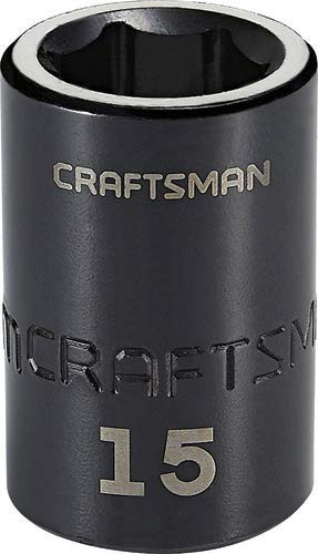 CRAFTSMAN Shallow Impact Socket, Metric, 1/2-Inch Drive, 15mm (CMMT15863)