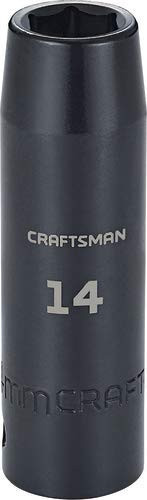 CRAFTSMAN Deep Impact Socket, Metric, 1/2-Inch Drive, 14mm (CMMT16075),Black Oxide