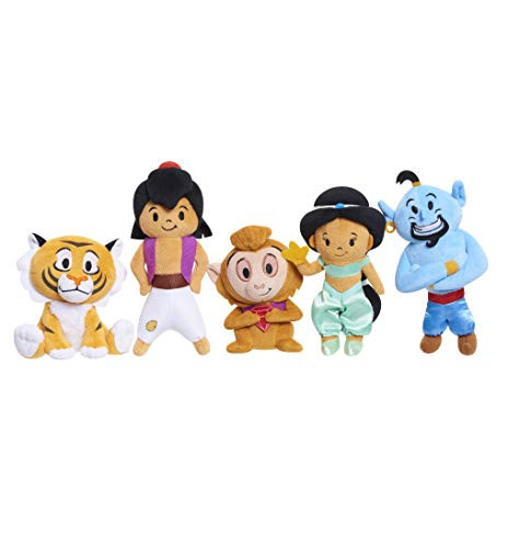 Disney Princess Aladdin Small Plush 5 Pack Bundle: Aladdin, Jasmine, Genie, Abu & Rajah