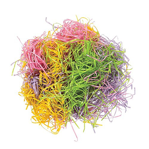 Fun Express - Multicolor Easter Grass for Easter - Party Supplies - Wrappings - Wrapping & Tissue - Easter - 12 Pieces