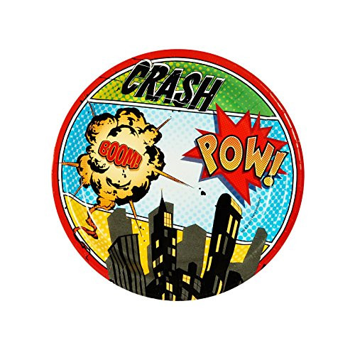 BirthdayExpress Superhero Comics Party Supplies - Dessert Plates (8)