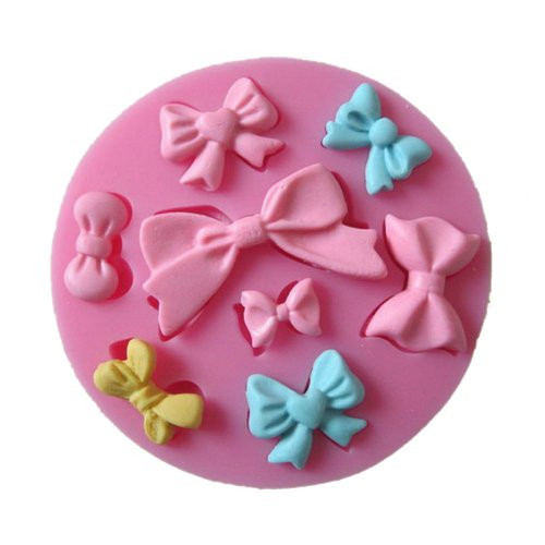 Yunko 8 Mini Bows Silicone Mould Fondant Sugar Bow Craft Molds DIY Cake Decorating