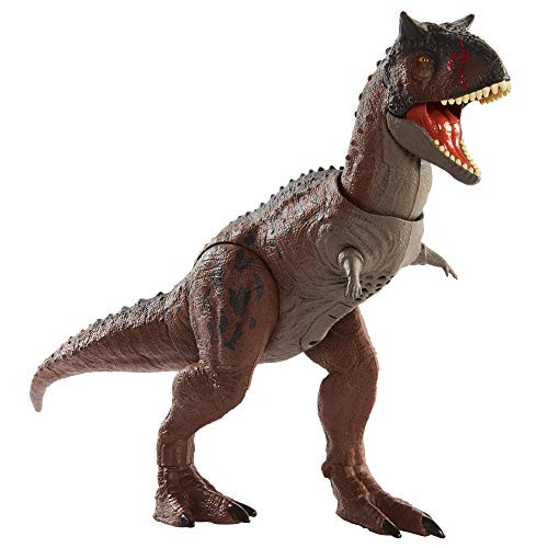 Jurassic World Control N Conquer Carnotaurus Toro Large Dinosaur Figure with Primal Attack Feature, Sounds, Movable Joints, Authentic Detail; Map & St