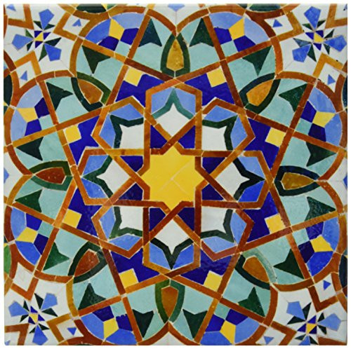 3dRose ct_73580_2 Morocco, Hassan Ii Mosque Mosaic, Islamic Tile Detail-Af29 Kwi0018-Kymri Wilt-Ceramic Tile, 6-Inch