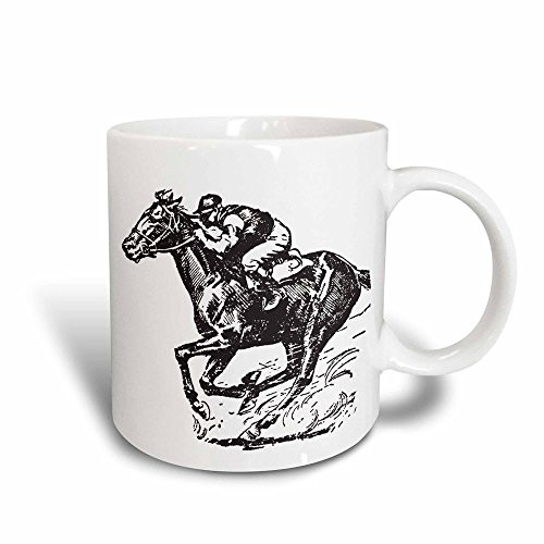 3dRose mug_26013_3 Jocky and Horse Racing Magic Transforming Mug, 11-Ounce