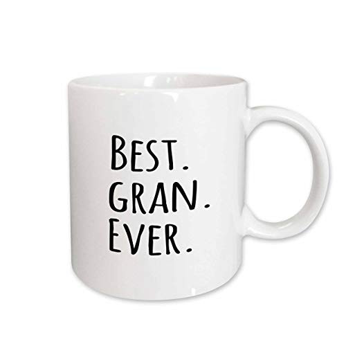 3dRose mug_151509_2 Best Gran Ever Gifts for Grandmothers Grandma Nicknames Black Text Family Gifts Ceramic Mug, 15-Ounce