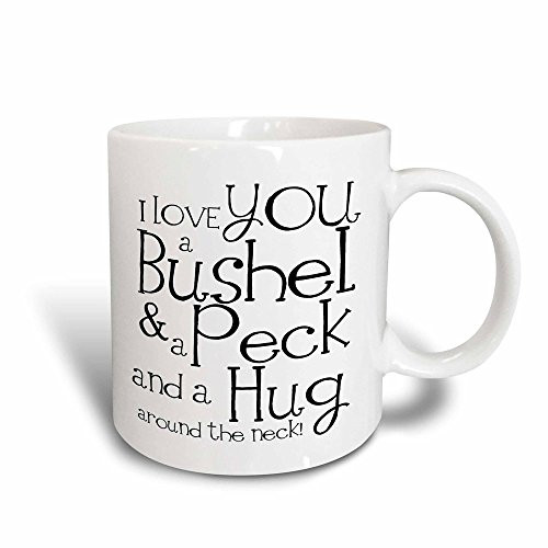 3dRose mug_193477_3 I Love You a Bushel and a Peck White and Black Magic Transforming Mug, 11-Ounce