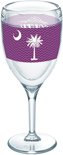 Tervis South Carolina Flag Zig Zag Tumbler with Wrap 9oz Wine Glass, Clear