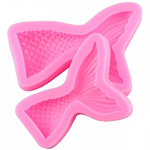 Kangkang@ 2PCS DIY Mermaid Tail Silicone Mold Fondant Cake Mold Cupcake Decorating Tools Kitchen Baking Gum Paste Chocolate Candy Molds
