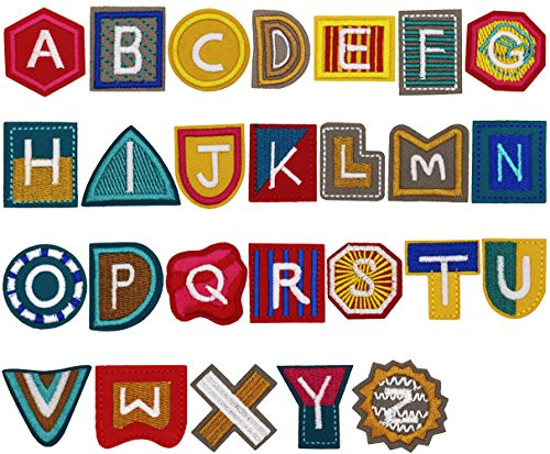 KESTAR 26PCS Alphabet Letter Patches Embroidered Iron On Patch Appliques Decorative Repair Patches for DIY Sew on Patch for Jeans, Clothing KESTAR 26PCS Alphabet Letter Patches Embroidered Iron On Patch Appliques Decorative Repair Patches for DIY Sew on Patch for Jeans, Clothing
