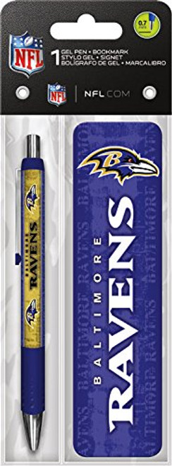 Inkworks Trends International Baltimore Ravens Gel Pen + Bookmark Pack