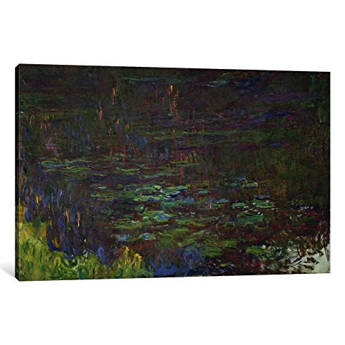 iCanvasART 1 Piece Waterlilies at Sunset, Detail from The Right Hand Side, 1915-26 Canvas Print by Claude Monet, 18" x 12"/0.75" Deep