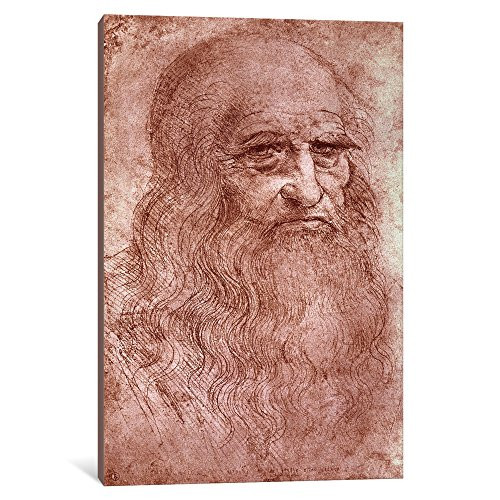 iCanvasART 1 Piece Portrait of a Bearded Man, Possibly a Self Portrait, c.1513 Canvas Print by Leonardo da Vinci, 0.75 by 18 by 12-Inch