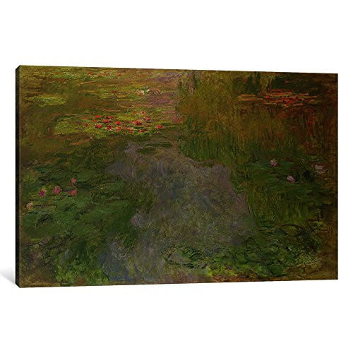 iCanvasART 1 Piece Waterlilies, c.1919 Canvas Print by Claude Monet, 12" x 8"/0.75" Deep