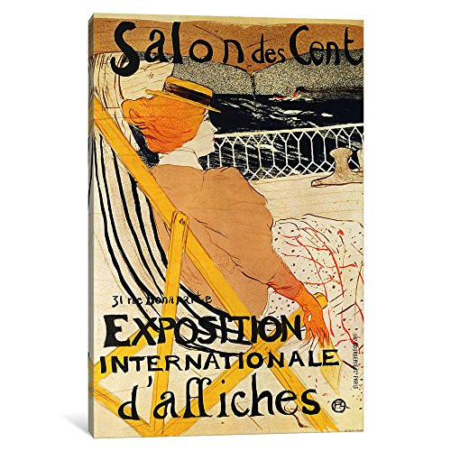 iCanvasART 1-Piece Poster Advertising The 'Exposition Internationale d'Affiches', Paris, c.1896 Canvas Print by Henri de Toulouse-Lautrec, 12" x 8"/0.