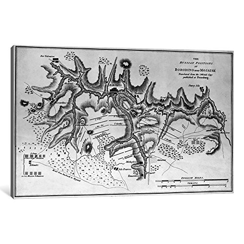 iCanvasART 1 Piece Map Showing The Russian Positions at The Battle of Borodino, c.1812 Canvas Print by English School, 18" x 12"/0.75" Deep