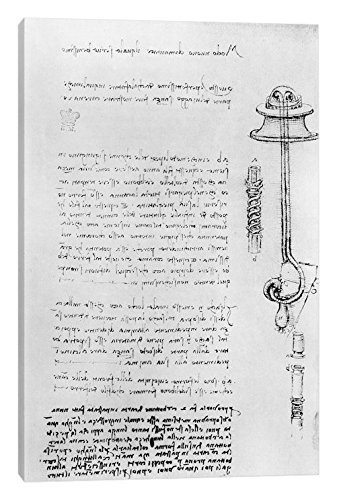 iCanvasART Study of a Floater with Breathing Tubes for a Diver, FOL. 24v, from The Codex Arundel 263, 1490s-1518 Canvas Print, 18" x 12"