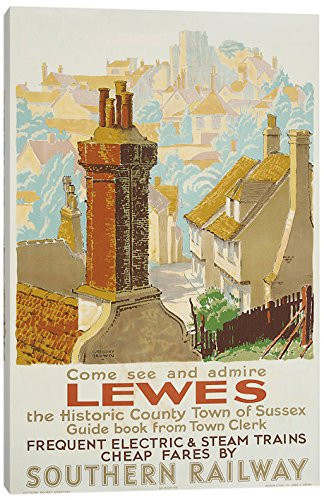 iCanvasART Lewes, Poster Advertising Southern Railway Print, 18" x 12"