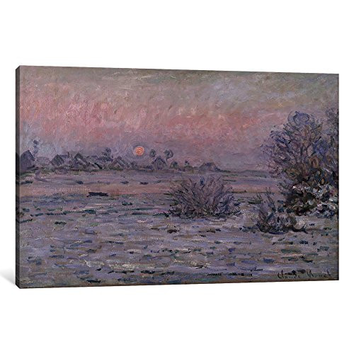 iCanvasART 1-Piece Snowy Landscape at Twilight, 1879-80 Canvas Print by Claude Monet, 0.75 by 8 by 12-Inch