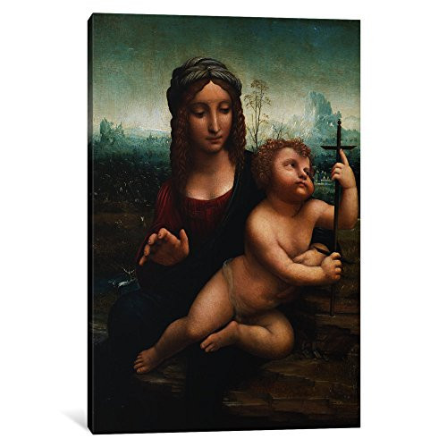 iCanvasART 1 Piece The Madonna of The Yarnwinder Canvas Print by Leonardo Da Vinci, 12 by 8"/0.75" Deep