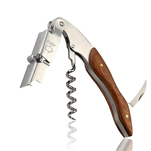 Wine Opener, Professional All-in-one Waiters Corkscrew and Foil Cutter Natural Rosewood Wine Bottle Opener for Bartender, Waiters, Sommeliers Wine Opener, Professional All-in-one Waiters Corkscrew and Foil Cutter Natural Rosewood Wine Bottle Opener for Bartender, Waiters, Sommeliers